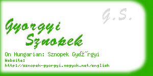 gyorgyi sznopek business card